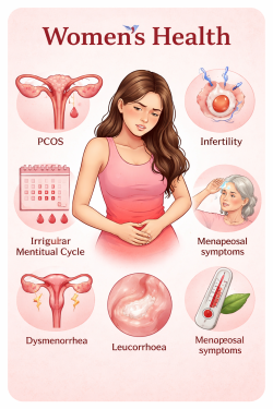 Women's health conditions including PCOS, menstrual disorders and fertility issues