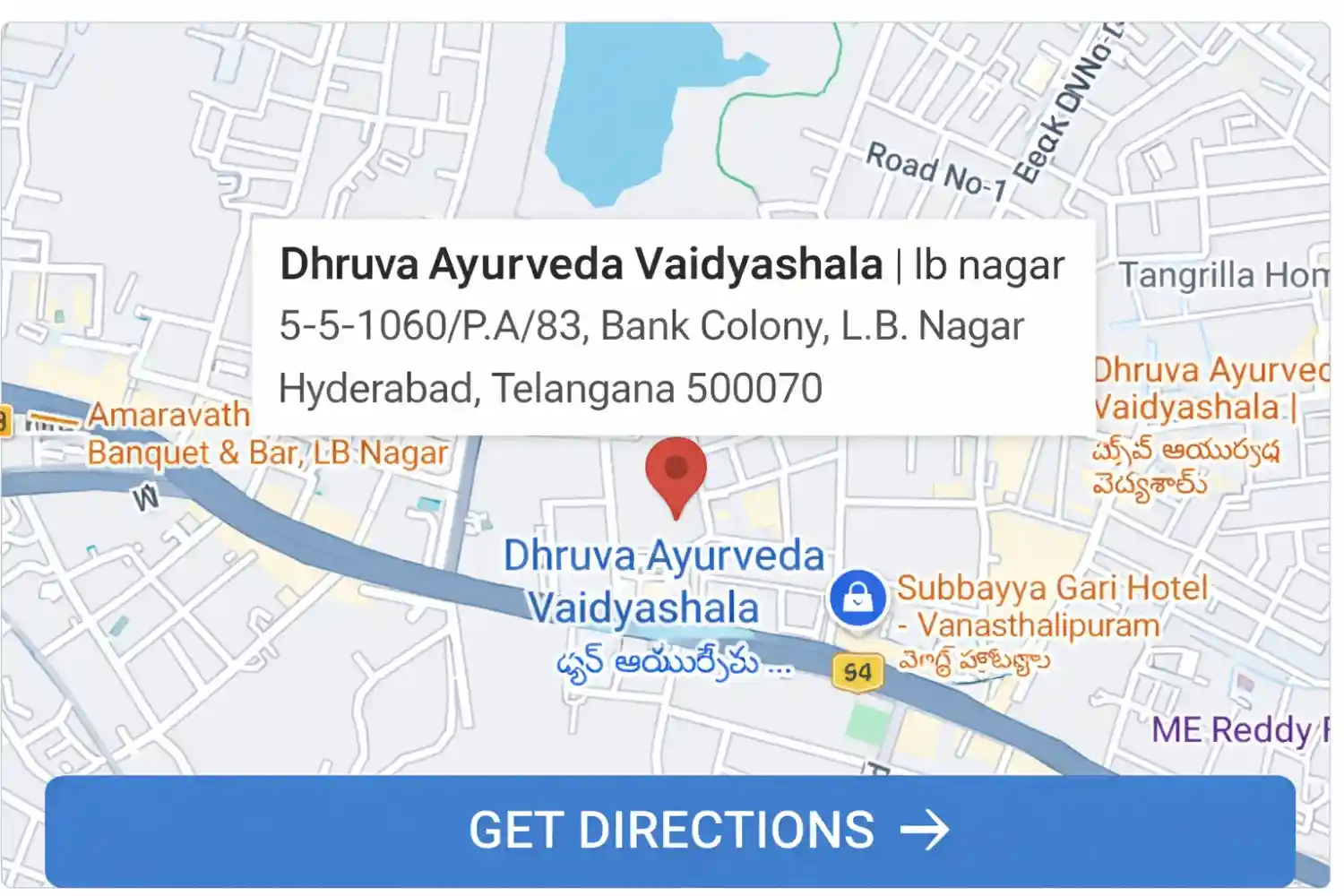 Dhruva Ayurveda location map