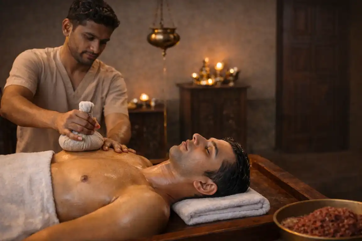 Navarakkizhi Ayurvedic rejuvenation therapy with medicated rice bolus