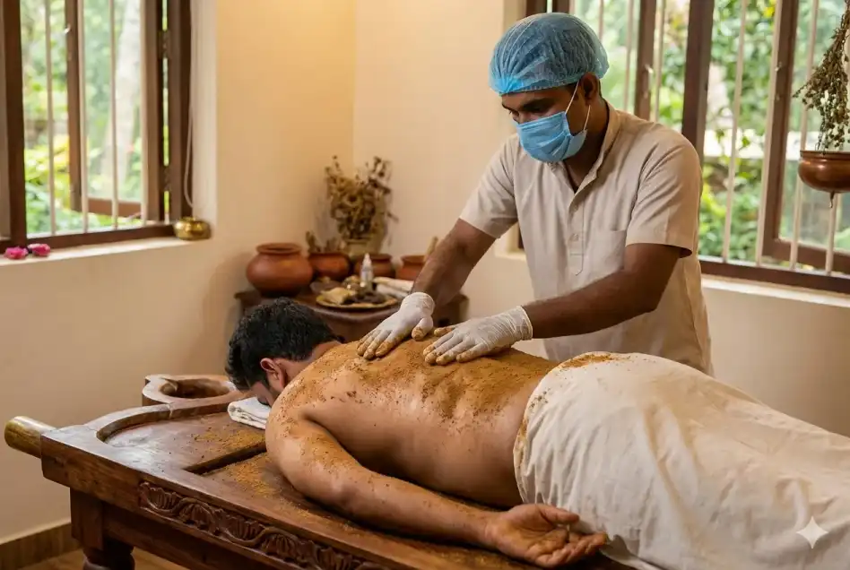 Udwarthanam Ayurvedic dry powder therapy for obesity and metabolic disorders